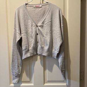 Organic by John Patrick Gray V-Neck Cropped Cardigan, sz XS